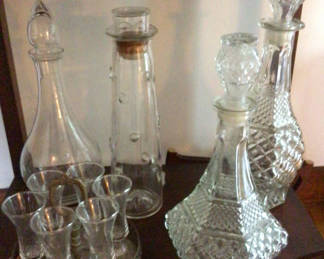 Lot 30: Glass decanters and crystal glassware collection