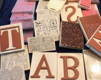 Lot 108: Rubber Stamps, Alphabet Blocks, and Stamp Accessories