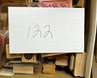 Lot 122: Assorted Rubber Stamps and Stamping Supplies