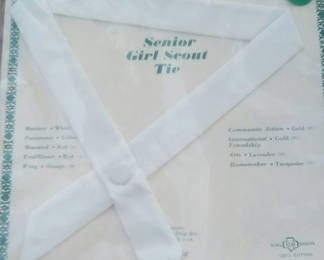 Lot 38: White Senior Girl Scout Tie in Packaging