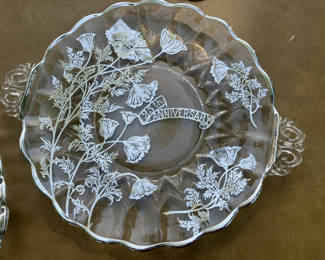 Lot 14: 25th Anniversary etched glass plate