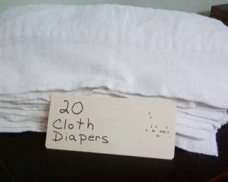 Lot 73: Twenty White Cloth Diapers