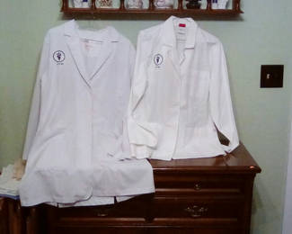 Lot 107: Two white lab coats size M