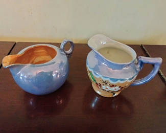Lot 25: Vintage Pair of Lusterware  Porcelain creamers