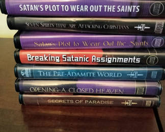 Lot 49: Stack of Perry Stone Jr prophetic and spiritual warfare CDs