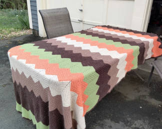 Lot 60: Multicolor Chevron Crochet Blanket