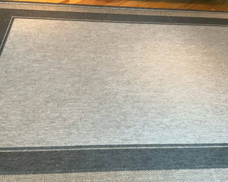 Lot 20: Gray Area Rug, Small Cabinet