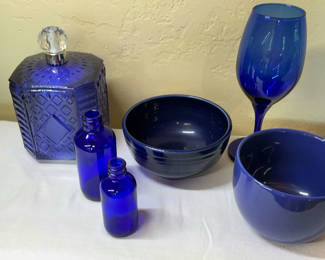 Lot 24: Cobalt Blue Glassware Set