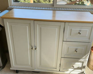 Lot 13: White Kitchen Island/storage