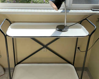 Lot 15: White And Black Enamel Rolling Cart