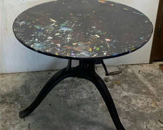 Lot 61: Vintage Cast Iron And Metal Crank Table