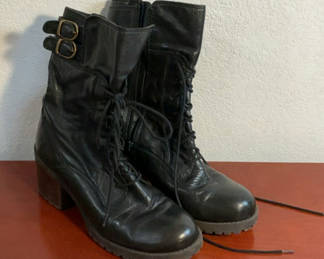 Lot 69: Lucky Brand, Black Leather Boots 8.5
