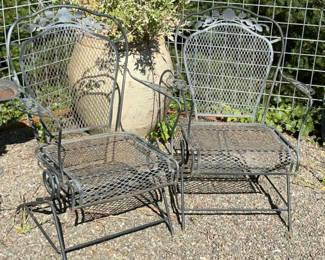 Lot 31: Vintage Wrought Iron Chairs.