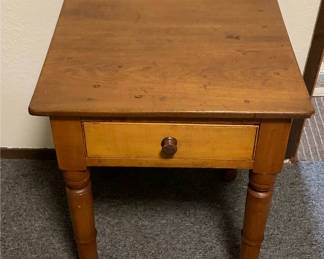 Lot 54: Vintage One Drawer Pine Nightstand