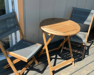 Lot 7: Teak Bistro Patio Set