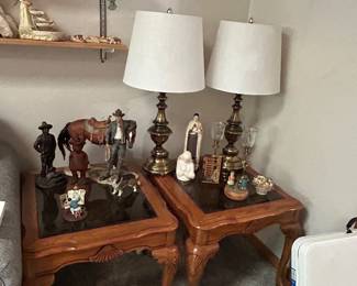 Matching glass top end tables 