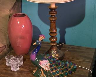Lighted peacock lamp