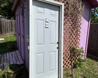 Exterior door in frame
