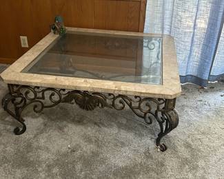 Large glass coffee table 