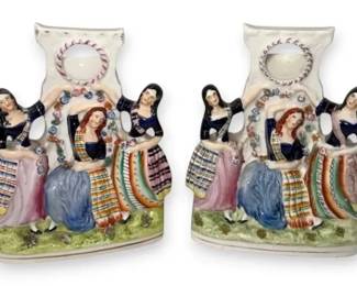 Antique Staffordshire Three Graces Figures