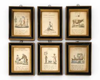 Antique Framed Grammar Book Prints