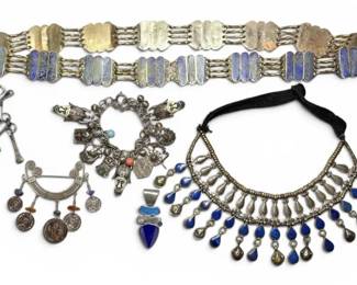 Chunky Necklaces And Bracelets With Blue Stones