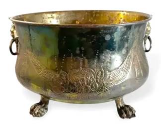 Large Brass Claw Foot Planter