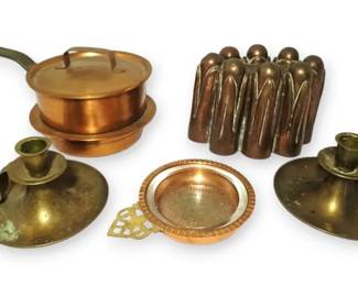 Vintage Copper Pan, Copper Mold, Ashtray  More