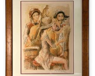 Authentic COA Musicians By Jacques Lalande 34 H x 26.5 W