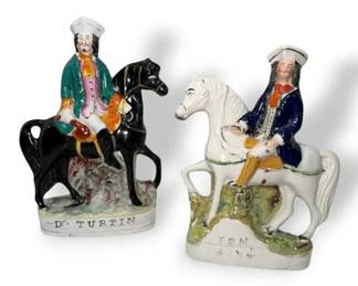 Antique Staffordshire Tom King  Dick Turpin Figures