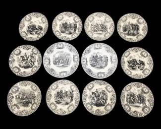 10 Belgian BOCH la Louviere Napoleon 8 Plates  2 Karamis B.F. 9 Napoleon Plates