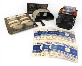 Antique Monarch Stereoscope Viewer with Slides  Vintage ViewMaster with Reels