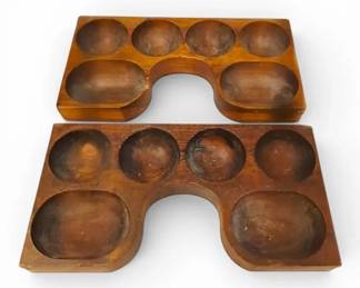 Handcarved Wood Cash Register Trays