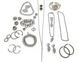 Silver Toned Earrings, Rings,  More Costume Jewelry