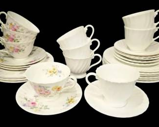 Royal Doulton Arcadia 12 Piece Bone China Set  Royal Worcester Snowflake 18 Piece China Set