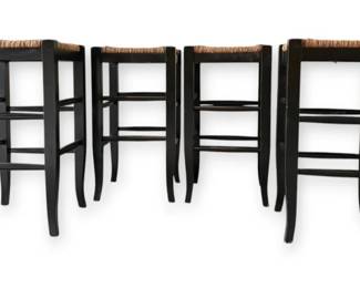 Set Of 4 Black Counter Height Barstools