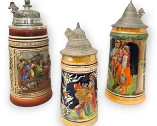 3 German Beer Steins