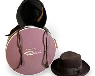 Vintage Brown Bonnet  Dark Brown Fedora Hat