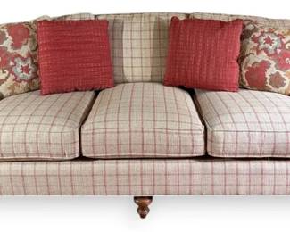 TaylorKing Beige Plaid Sofa