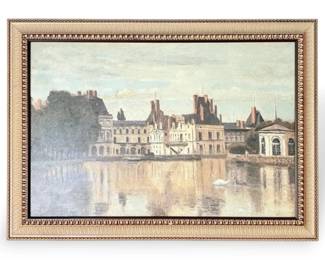 Framed Print of View of the Chateau and Lake by JeanBaptisteCamille Corot 42.5 x 30.5 