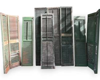 Antique Wooden Green Shutters