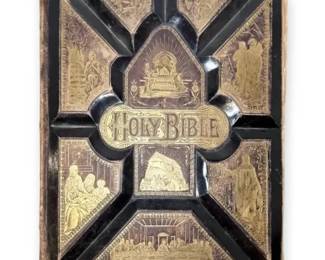 Antique 1800s Holy Bible, Leather Bound