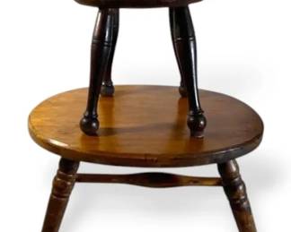 2 Rustic Farmhouse Wooden Stools