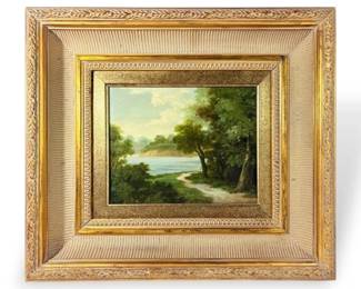 English Country Oil On Canvas 16 x 18.25 