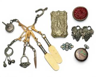 Antique Art Nouveau Matchstick Holder, Engraved Pocket Watch, And More