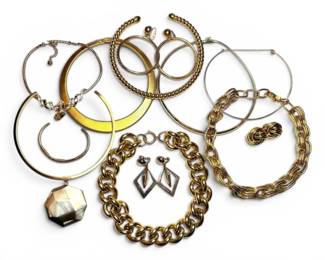 Gold Toned Chokers And Earrings Including Monet, Napier, Kendra Scott, And Trifari