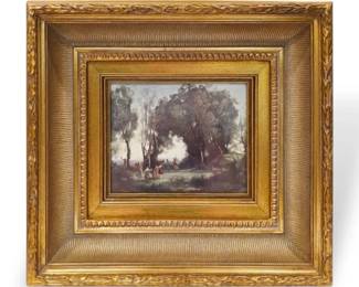 The Dance Of The Nymphs by JeanBaptisteCamille Corot in Ornate Frame 18 x 16 Art Print