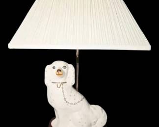 Staffordshire Dog Ceramic Reproduction Table Lamp