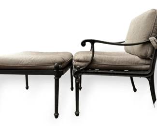 Iron Chair With Ottoman And Cushions