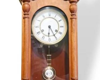 Emperor Walnut Case Wall Clock With Key